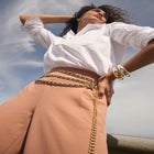 Faux Leather Gold Chain Belt image number null