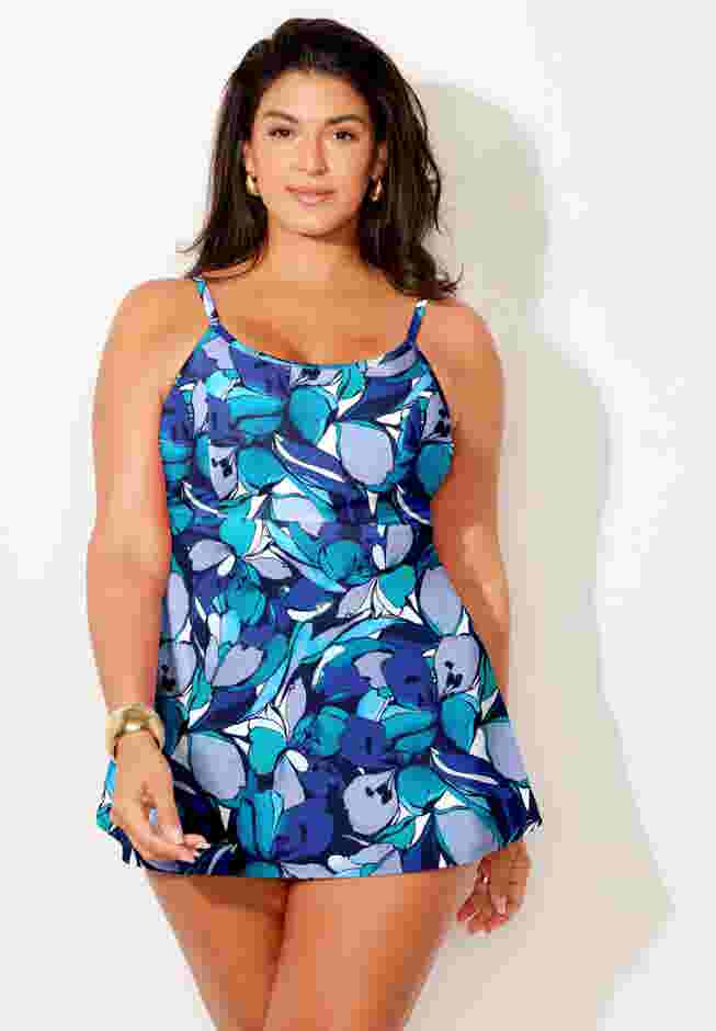 Chlorine Resistant Flowy Swimdress image number 0