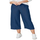 Lightweight Wide-Leg Crop Mid-Rise Elastic Waist Jeans image number null