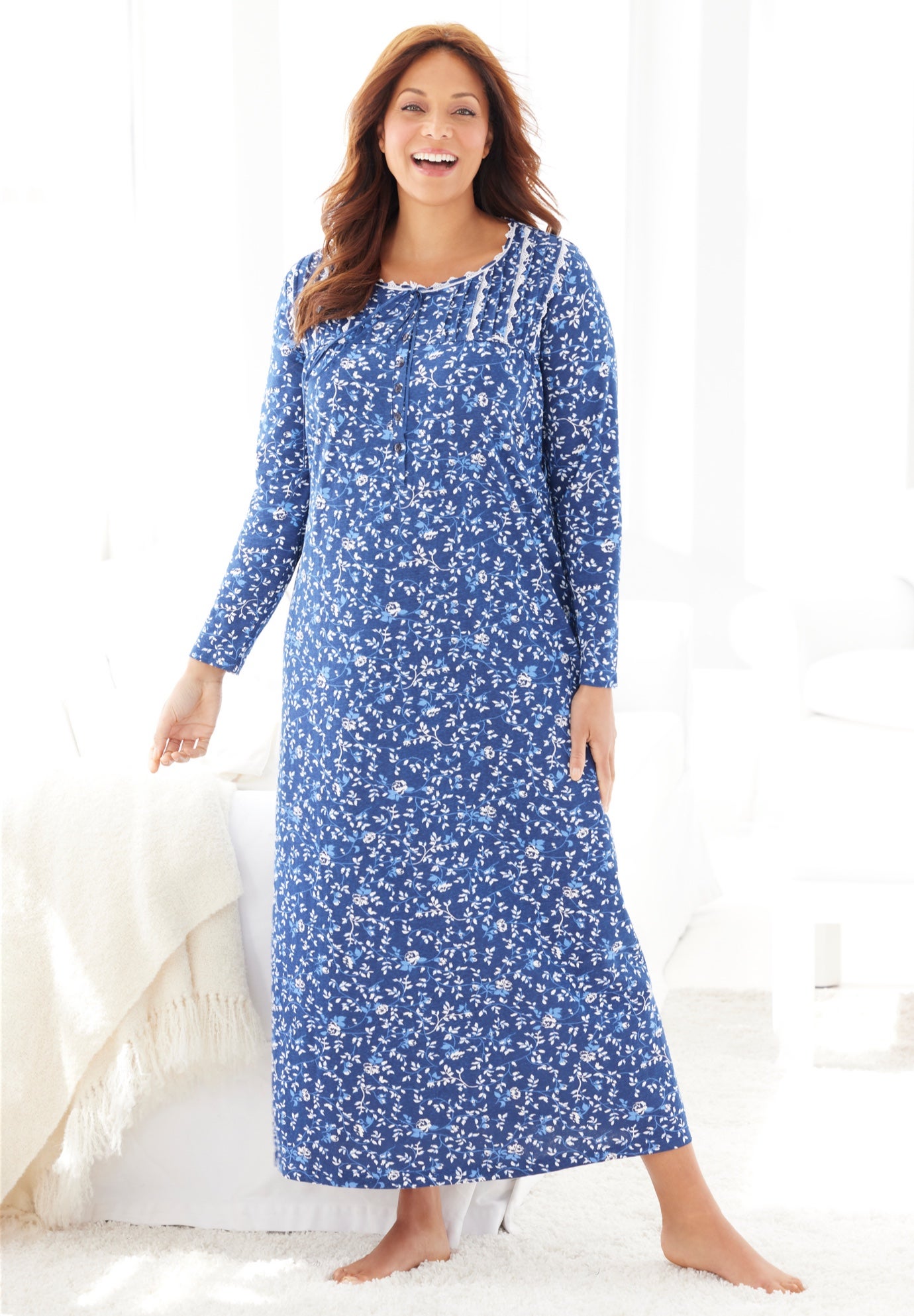 Floral Knit Gown  image number 0