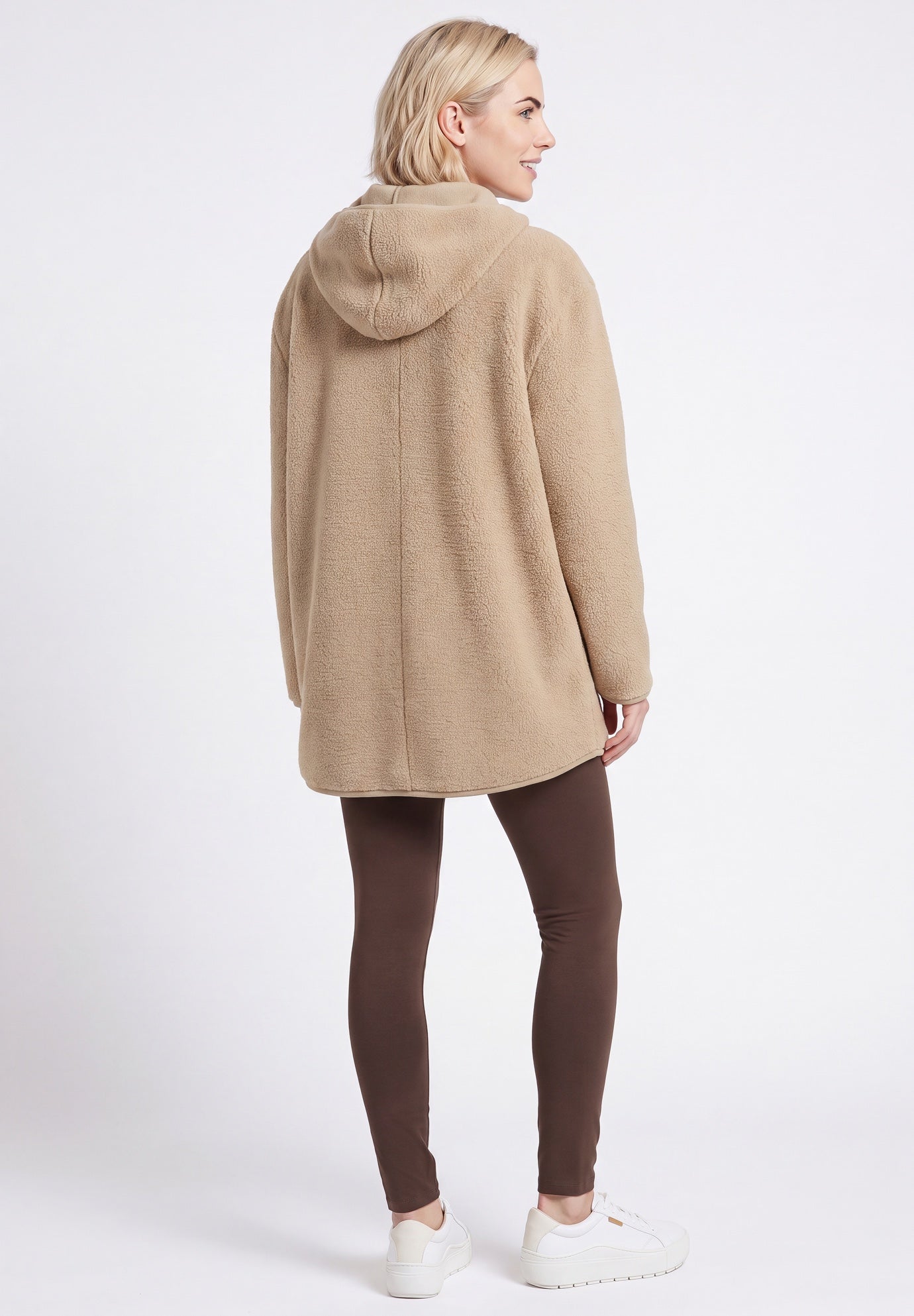 Zip Front Hooded Sherpa Jacket image number 1