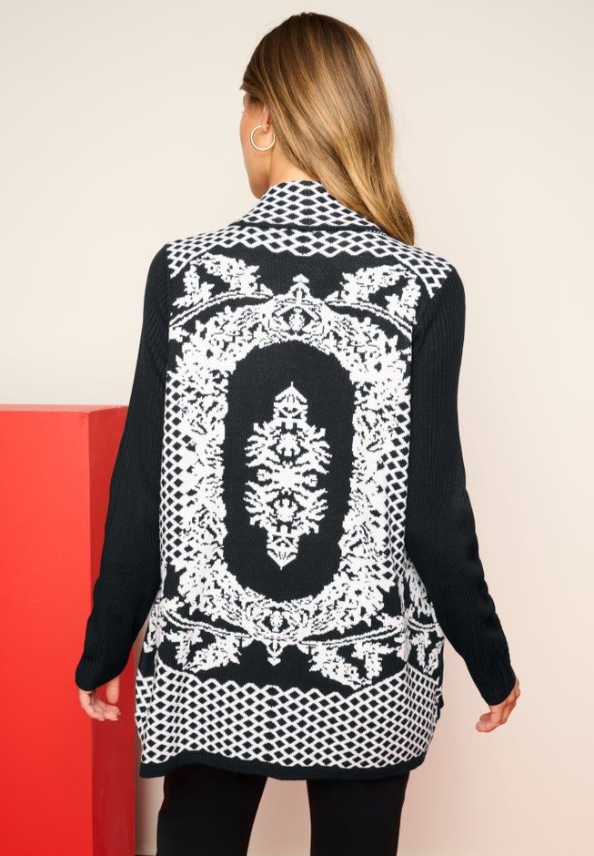 Diamond Cage Cardigan Sweater image number null