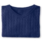 Cable Knit V-Neck Pullover Sweater image number null