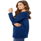 Cable Knit V-Neck Pullover Sweater image number null