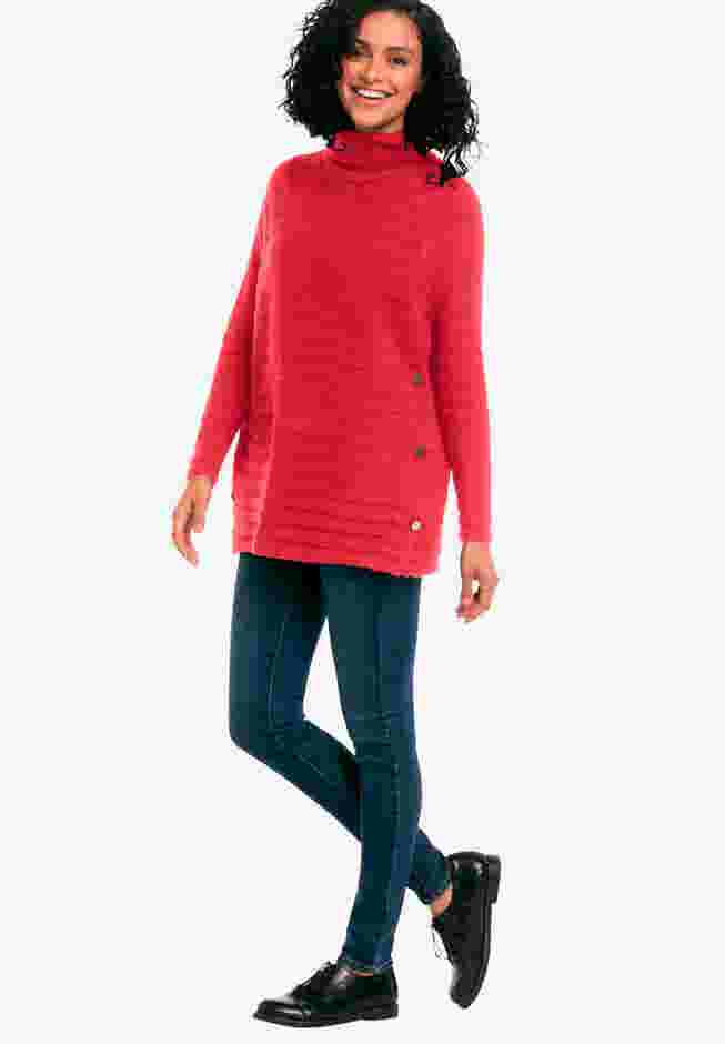 Side Button Turtleneck Sweater image number 0