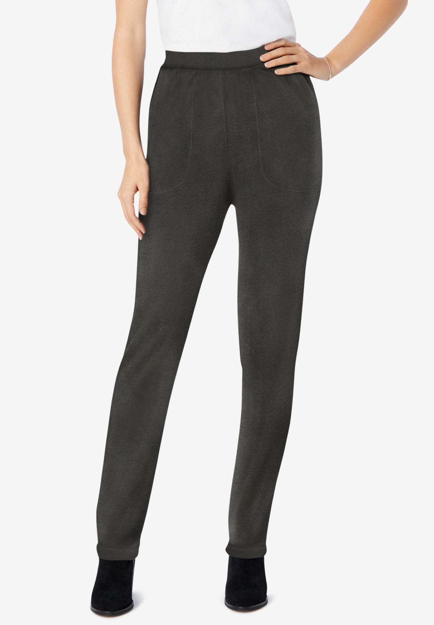 Straight-Leg Stretch Ponte-Knit Pull-On Pants image number 0
