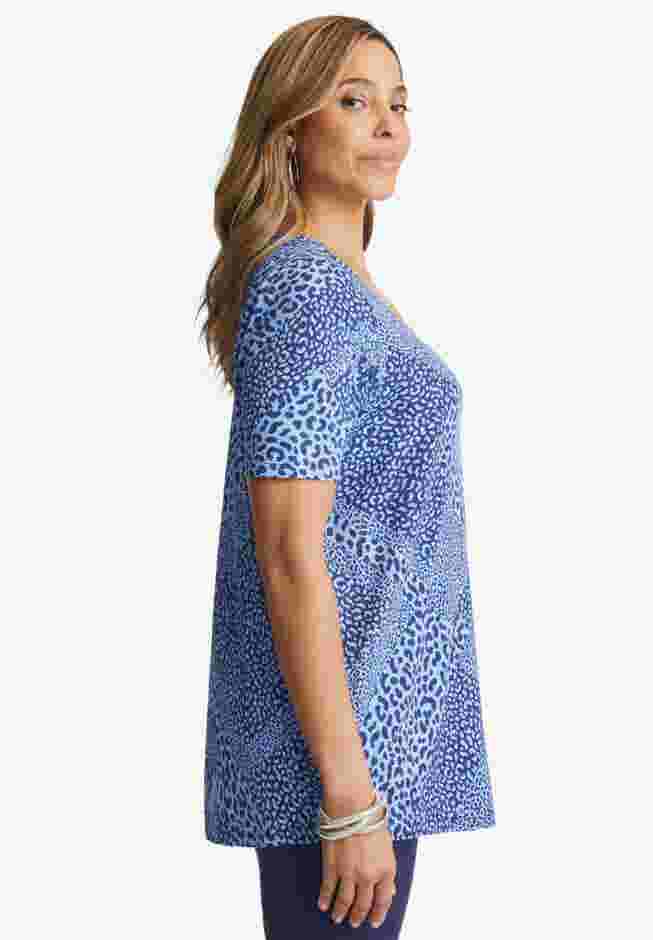 Stretch Cotton Square Neck Tunic image number 4