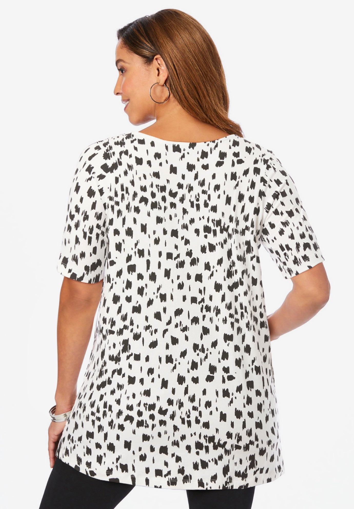 Stretch Cotton Square Neck Tunic image number 2