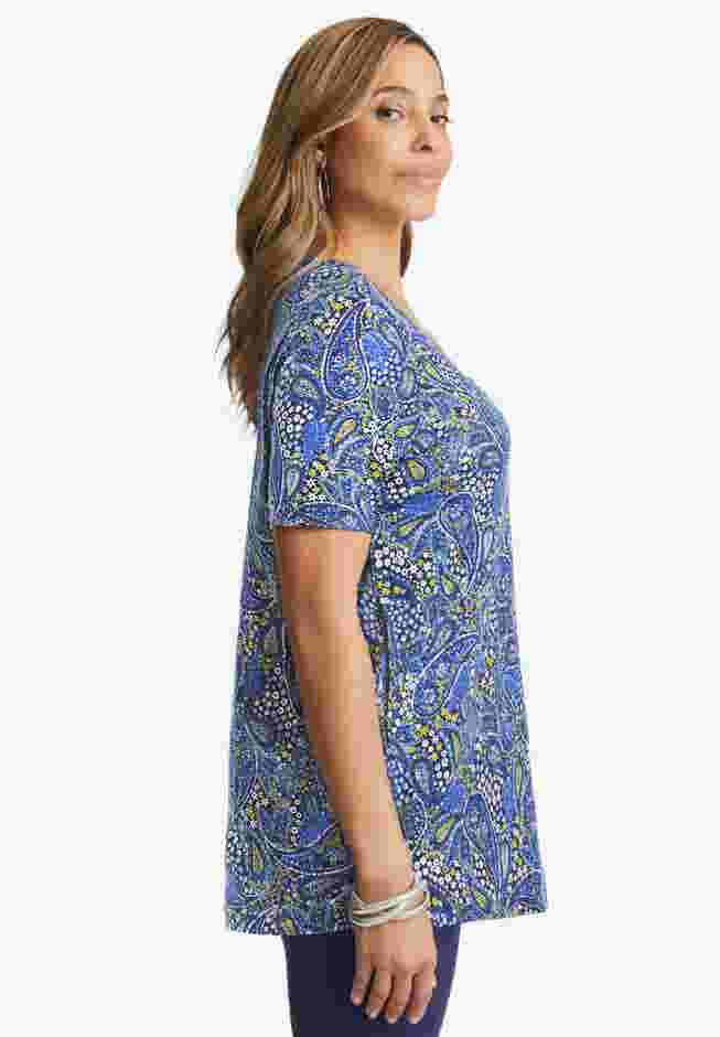 Stretch Cotton Square Neck Tunic image number 2