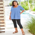 Stretch Cotton Square Neck Tunic image number 0