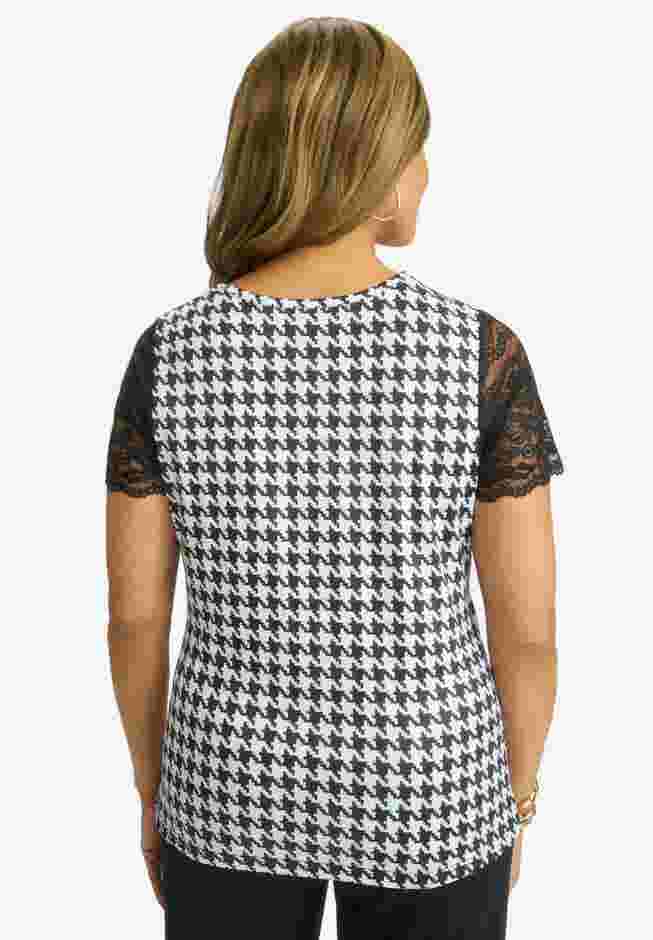 Stretch Lace Neckline Top image number 1