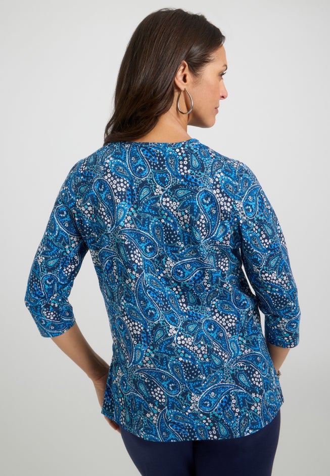 Stretch Cotton V-Neck Tee image number 1