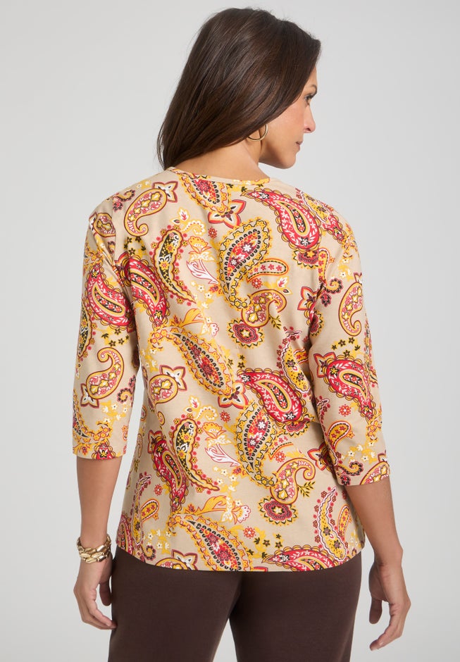 Stretch Cotton V-Neck Tee image number 1