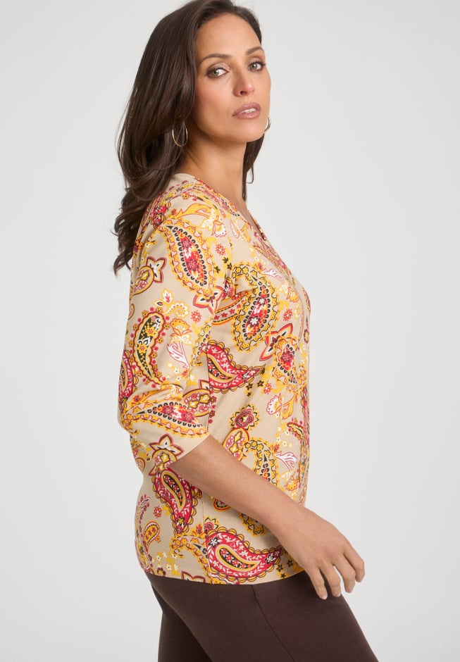 Stretch Cotton V-Neck Tee image number 2