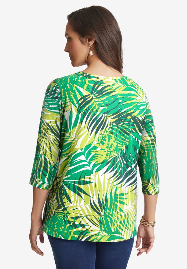 Stretch Cotton V-Neck Tee image number 2