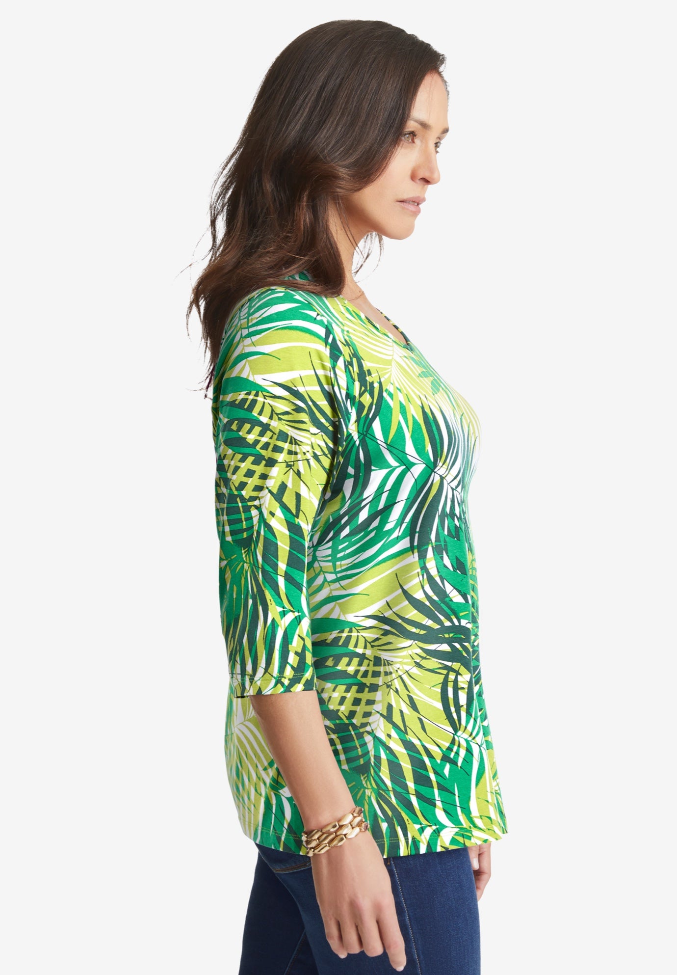 Stretch Cotton V-Neck Tee image number 1