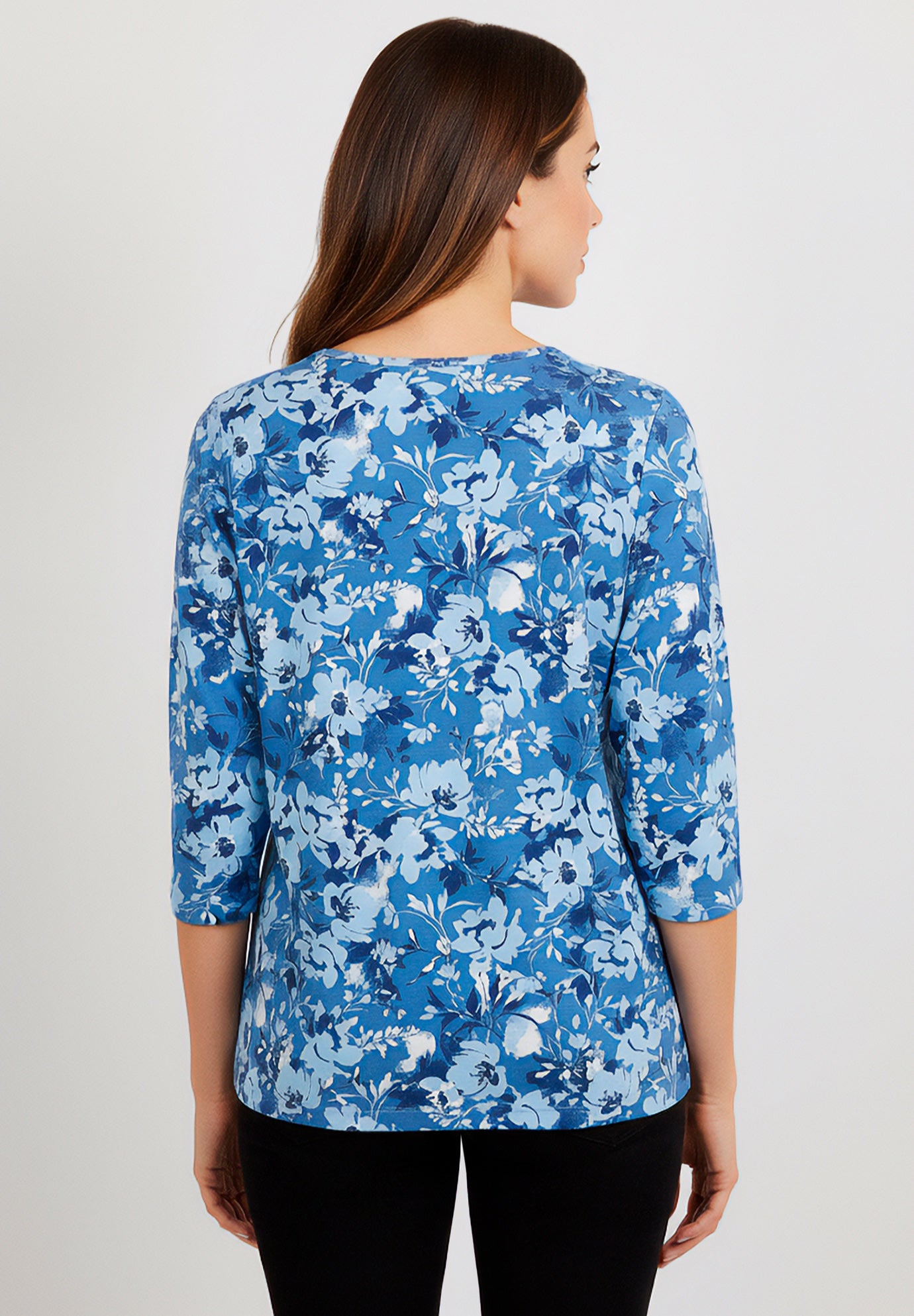 Stretch Cotton V-Neck Tee image number 1