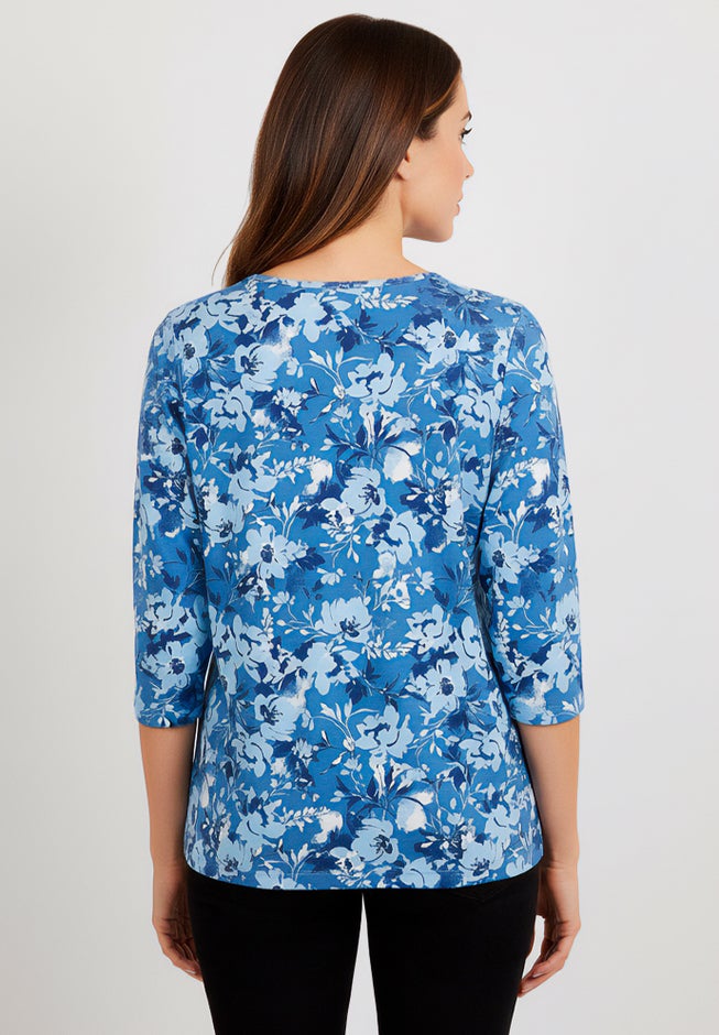 Stretch Cotton V-Neck Tee image number 1