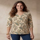 Stretch Cotton V-Neck Tee image number 0
