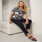 Stretch Cotton Crisscross Strap Tee image number null