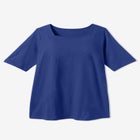 Perfect Elbow-Sleeve Square-Neck Tee image number null