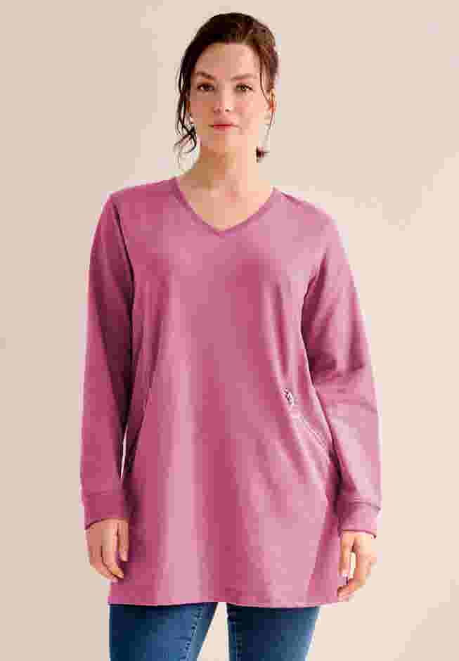 Zip Pocket French Terry Sweatshirt Tunic image number 0