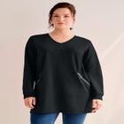 Zip Pocket French Terry Sweatshirt Tunic image number null