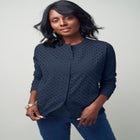 Fine Gauge Eyelet Cardigan image number 0