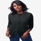 Fine Gauge Eyelet Cardigan image number null