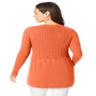Ribbed Baby Doll Tunic Sweater image number null
