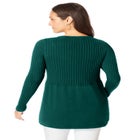 Ribbed Baby Doll Tunic Sweater image number null