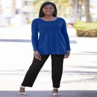 Ribbed Baby Doll Tunic Sweater image number null