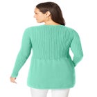Ribbed Baby Doll Tunic Sweater image number null