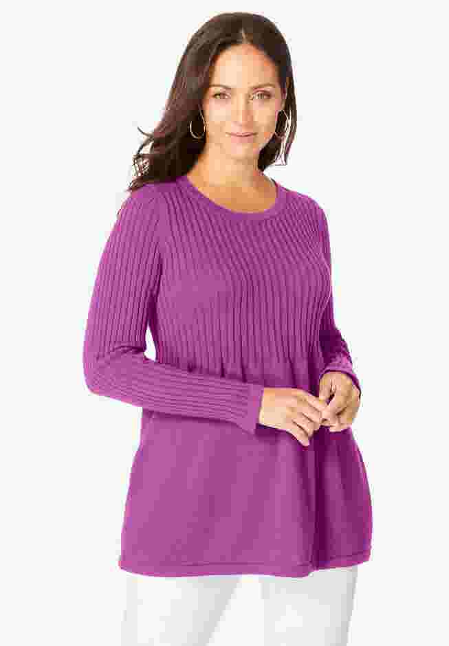 Ribbed Baby Doll Tunic Sweater image number 0