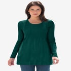 Ribbed Baby Doll Tunic Sweater image number null