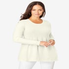 Ribbed Baby Doll Tunic Sweater image number null