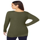 V-Neck Ribbed Sweater image number null