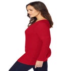 V-Neck Ribbed Sweater image number null