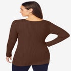 V-Neck Ribbed Sweater image number null