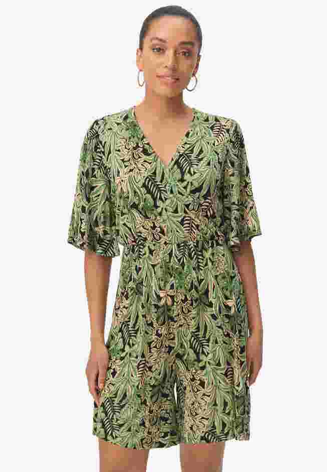 Flutter Sleeve Surplice Romper image number 0