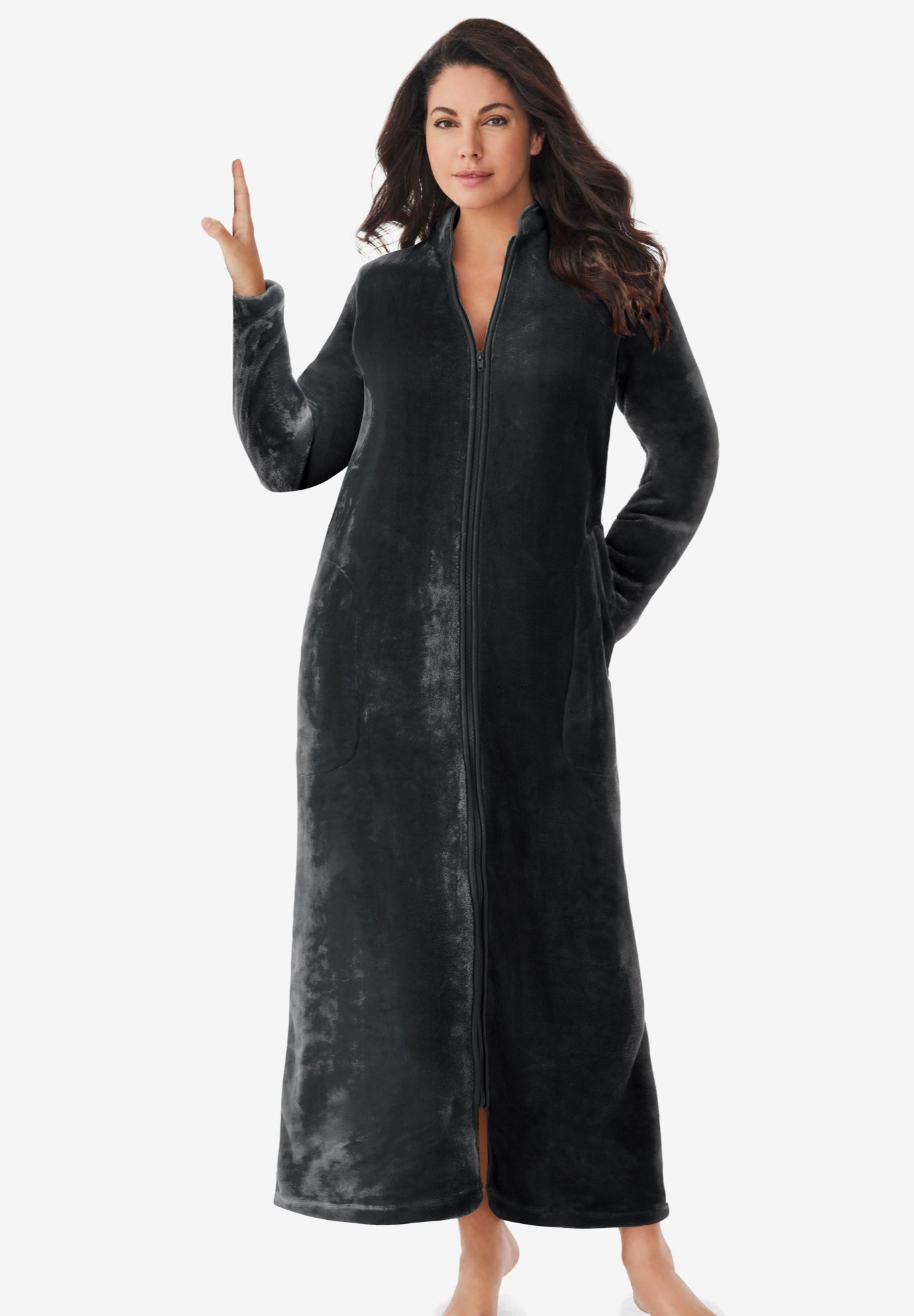 Plush Zip-Front Robe image number 0