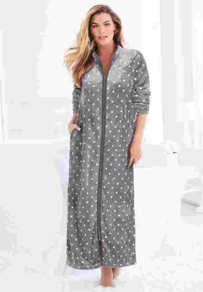 Plush Zip-Front Robe image number 6