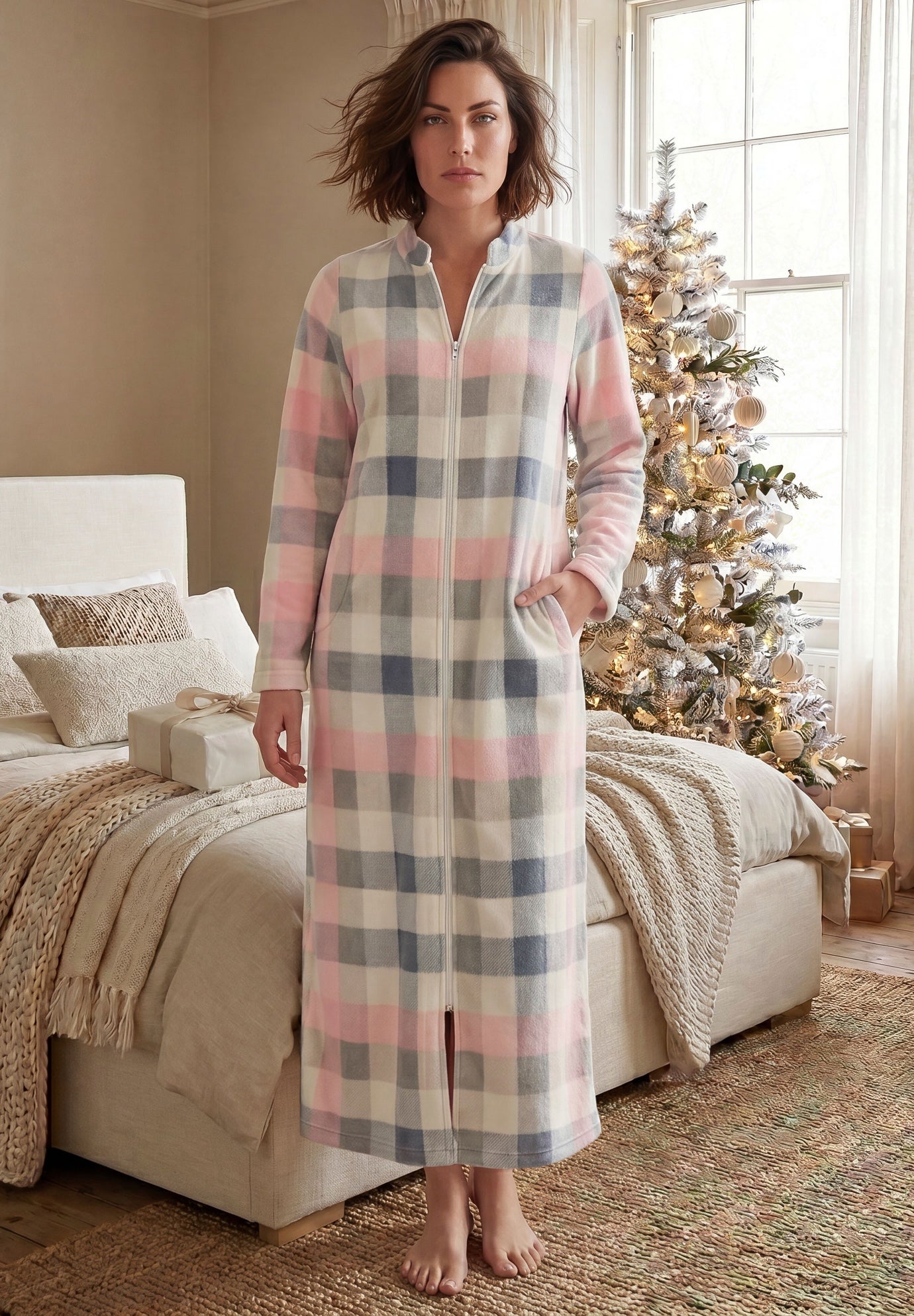 Plush Zip-Front Robe image number 0