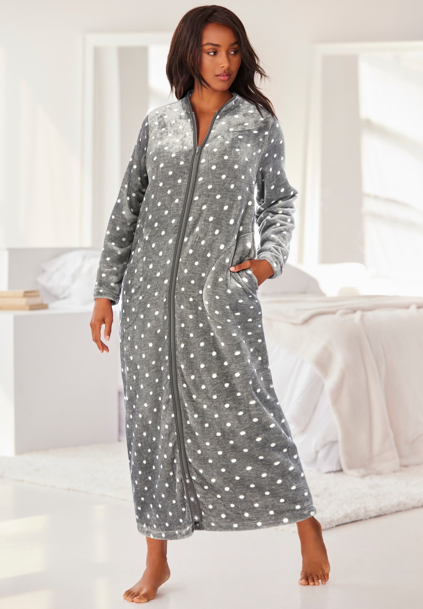 Plush Zip-Front Robe image number 0