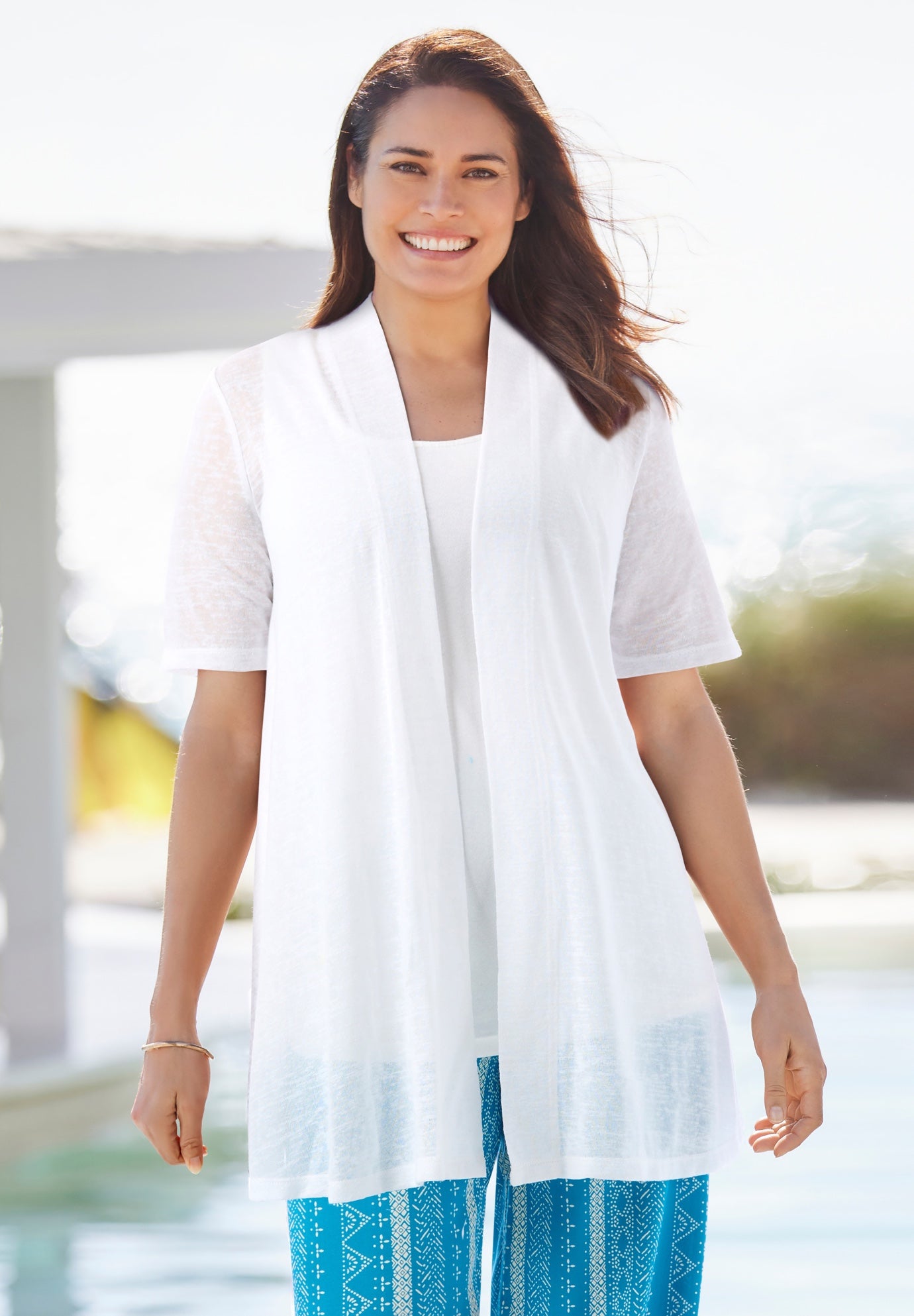 Lightweight Open Front Cardigan Sweater image number 0