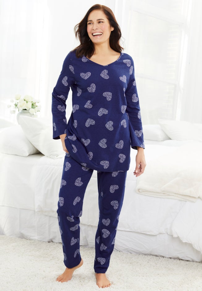 Avenue Body Three-Quarter Sleeve Pajama Set image number 0