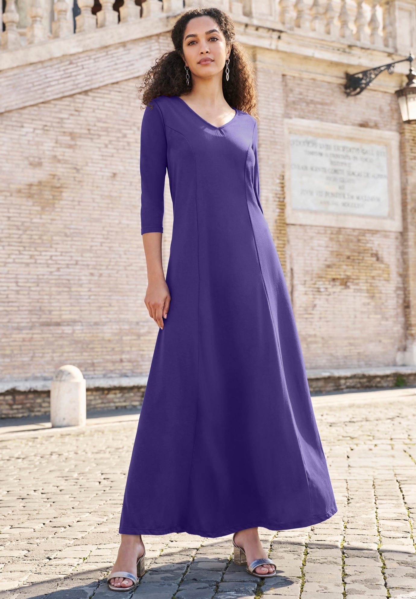 Double-V Maxi Dress image number 0