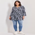 Keyhole Bell Sleeve Tunic image number null