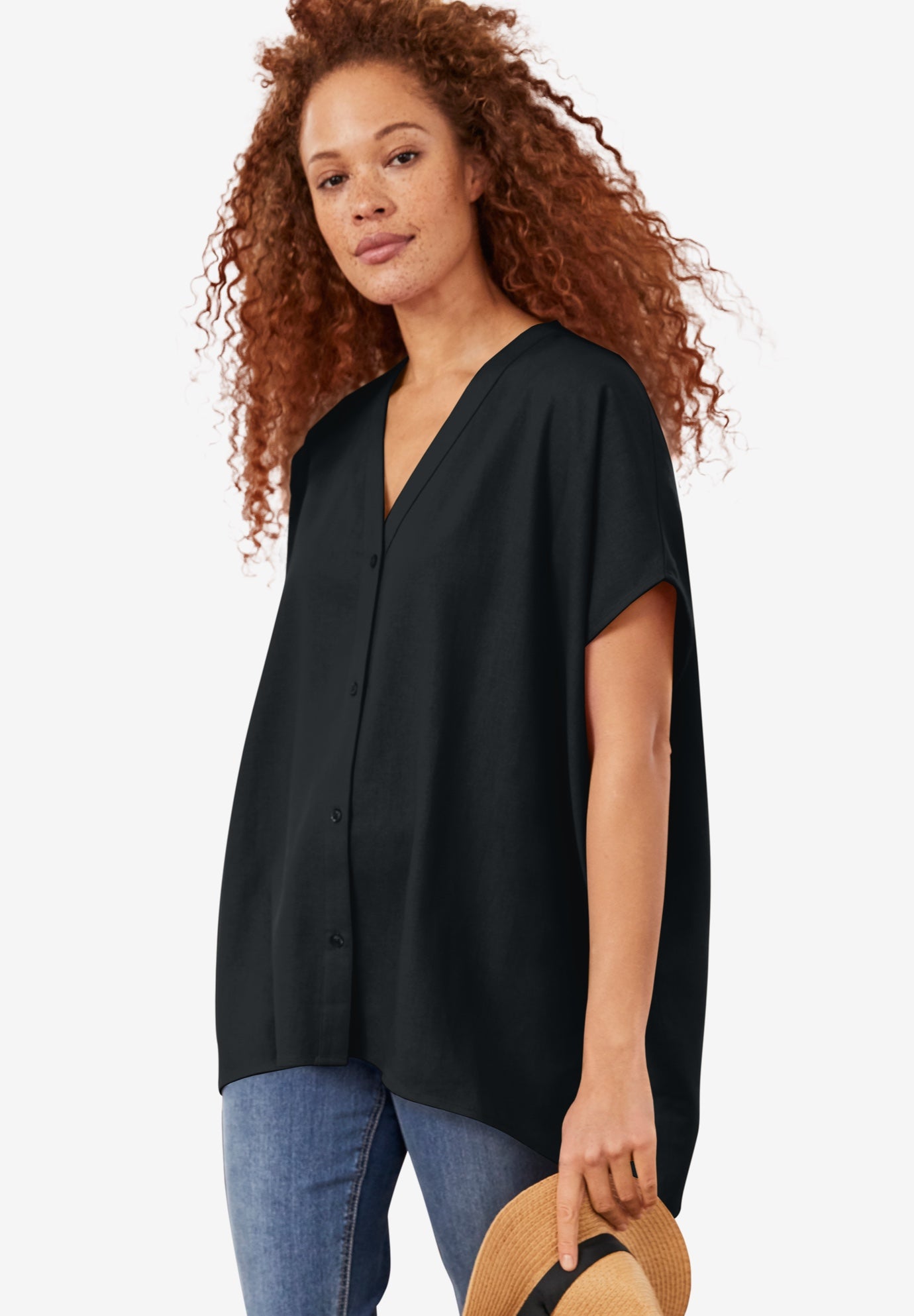 Oversized Linen-Blend Tunic image number 0
