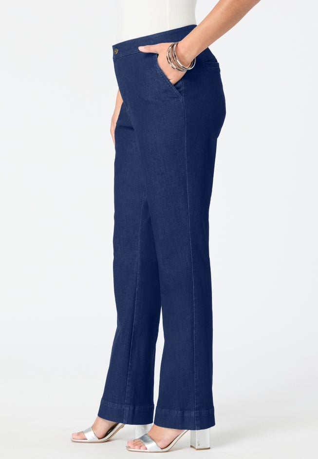 High-Rise Bootcut Denim Trouser image number null